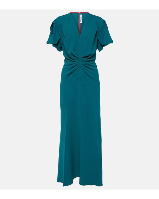 Victoria Beckham Green Cady Midi Dress