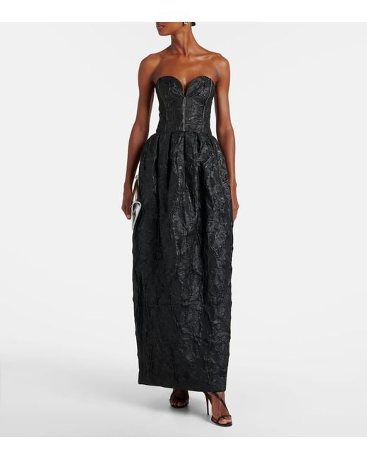 Jonathan Simkhai Black Robe Adeena Aus Jacquard