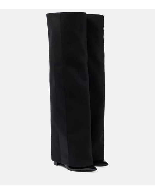 Sacai Black Stiefel Mit Leder