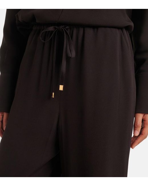 Agnona Blue Jersey Wide-Leg Pants