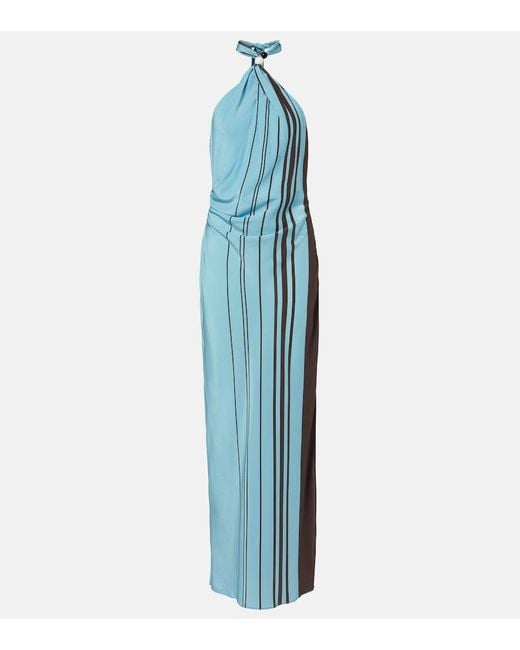Sir Blue Rioja Striped Silk Crepe Maxi Dress