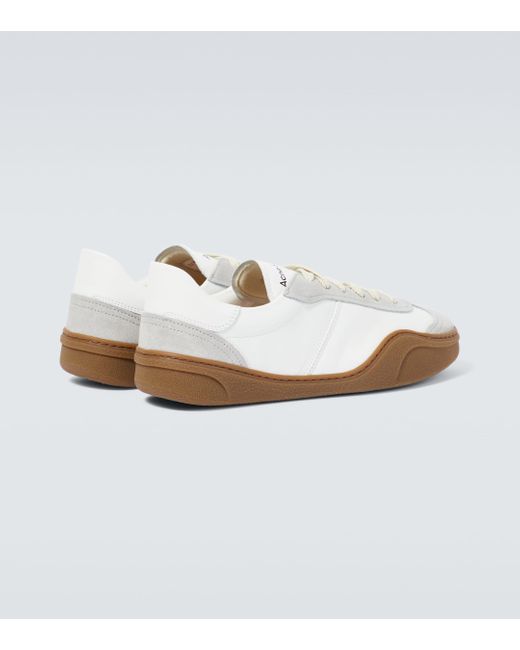 Acne White Suede-trimmed Leather Sneakers for men