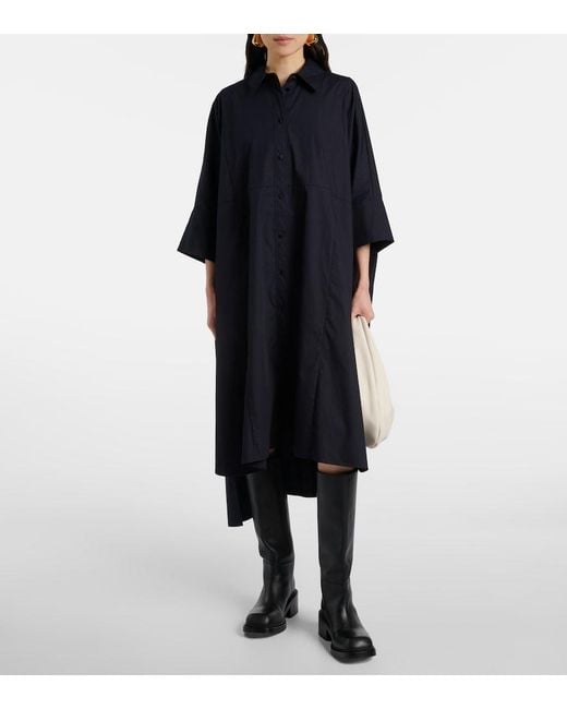 Joseph Blue Dania Cotton Poplin Shirt Dress