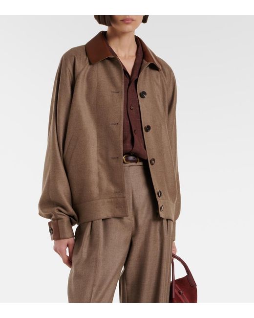 Loro Piana Brown Kiefer Cashmere And Silk Bomber Jacket