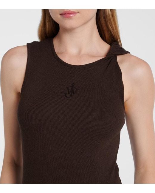 J.W. Anderson Brown Besticktes Maxikleid Aus Baumwolle