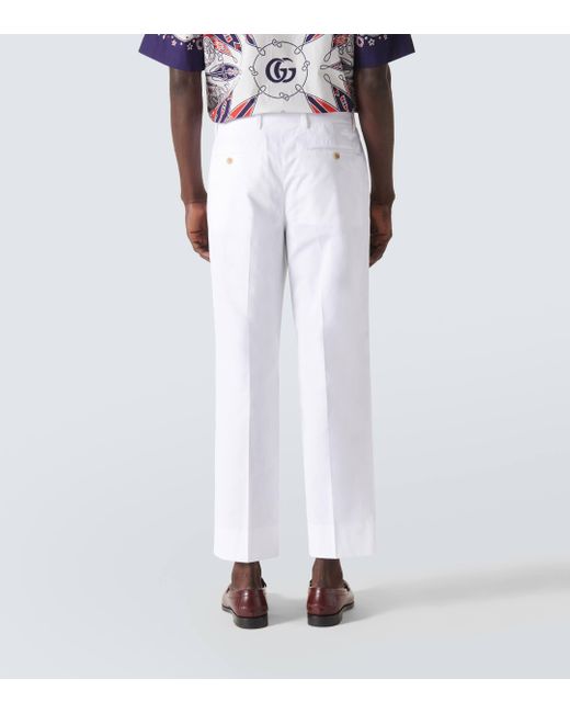 Pantalon en coton Gucci pour homme en coloris White