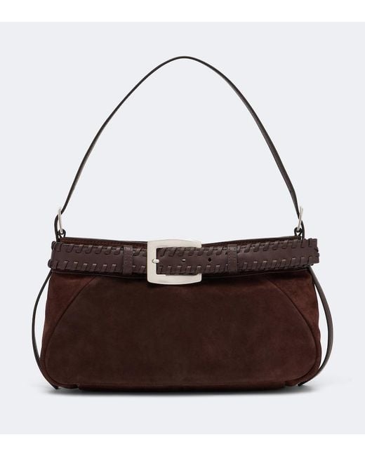 Staud Brown Brooklyn Small Suede Shoulder Bag