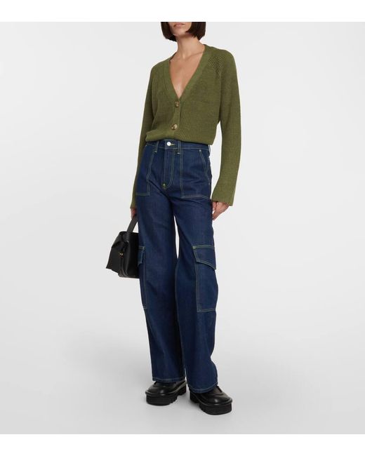 Cardigan Marilyn En Mezcla De Lana Velvet de color Green