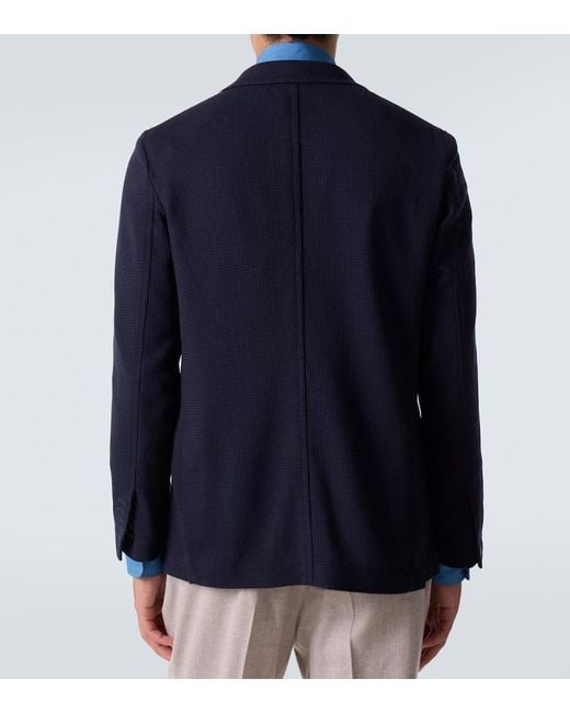 Rubinacci Blue Wool Blazer for men