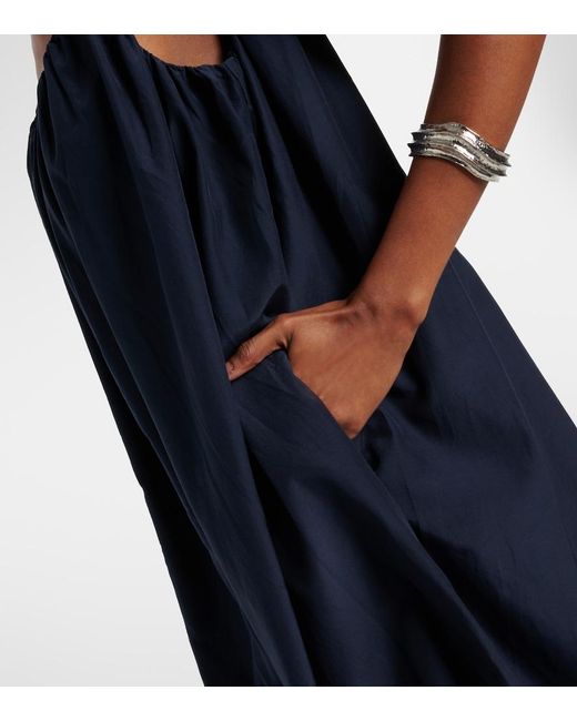 Faithfull The Brand Blue Seine Silk And Cotton Maxi Dress