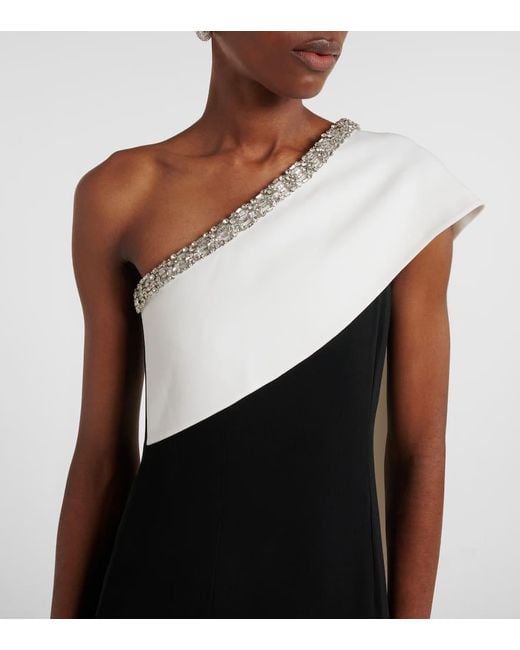 Roland Mouret Black Verzierte Robe Aus Crepe