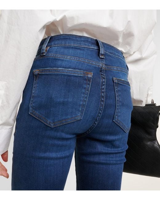 FRAME Blue Le Crop Mini Boot Mid-Rise Bootcut Jeans