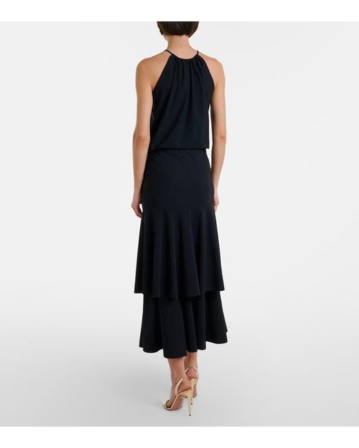Dorothee Schumacher Black Modern Flow Tiered Midi Skirt