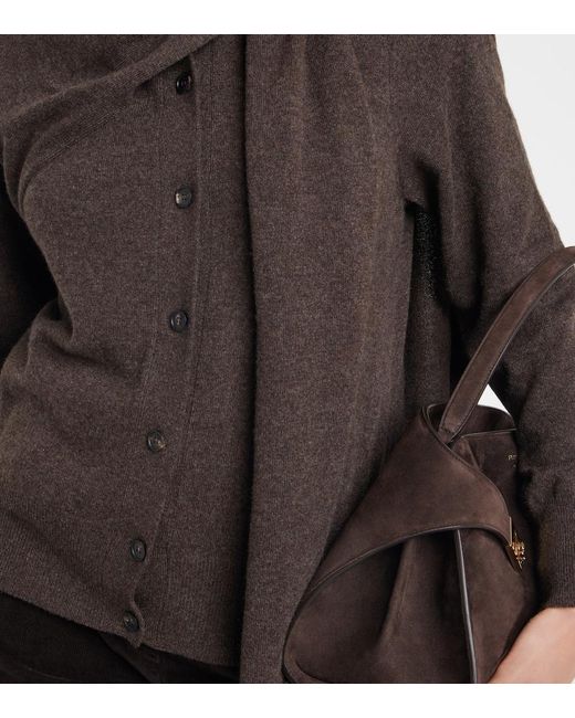 Ferragamo Brown Draped Cashmere Cardigan