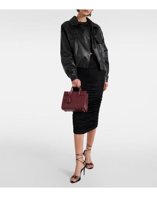 Sac De Jour Nano En Cuir Saint Laurent en coloris Red
