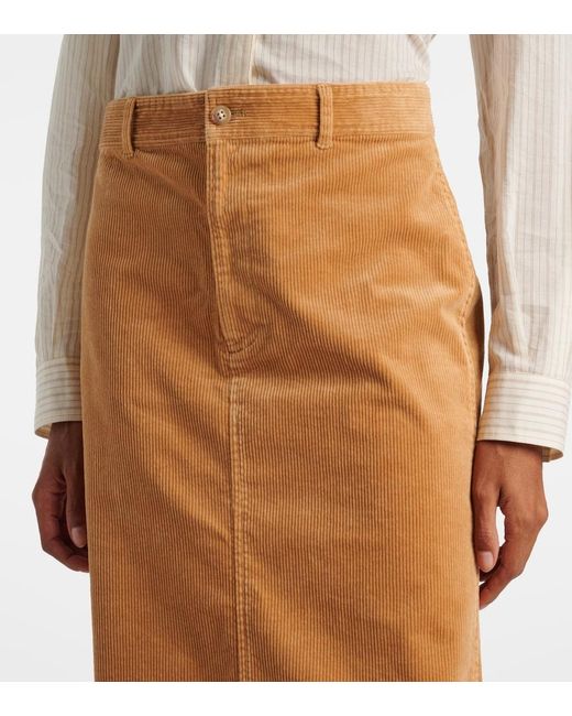Polo Ralph Lauren Natural Cotton Corduroy Pencil Skirt
