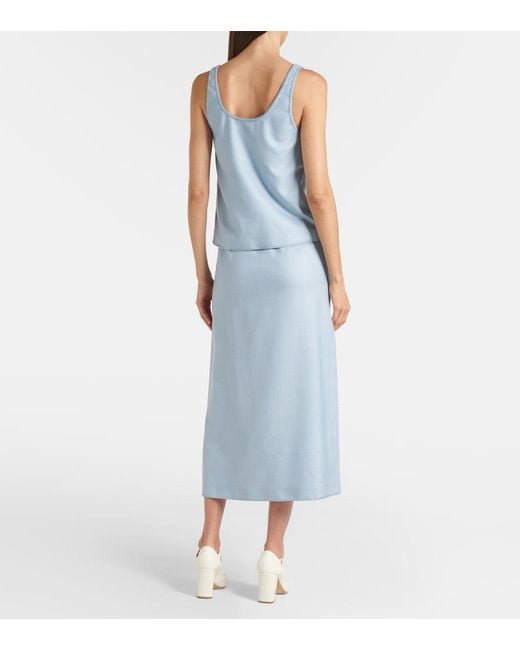 Gabriela Hearst Blue Muriel Silk And Wool Tank Top