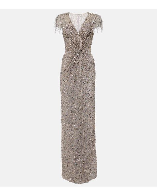 Jenny Packham White Bunny Blooms Embellished Gown