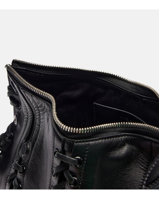 McQueen Black Manta Small Leather Shoulder Bag