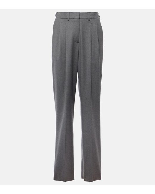 Stella McCartney Gray Wool Flannel Straight Pants