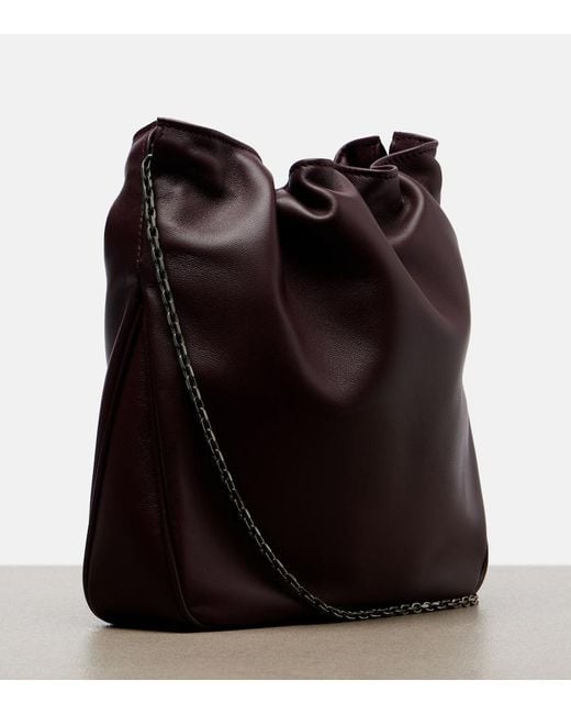Roger Vivier White Pilgrim Mini Leather Bucket Bag