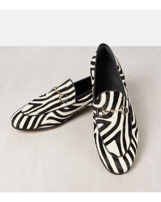 Gucci Black Jordaan Horsebit Calf Hair Loafers