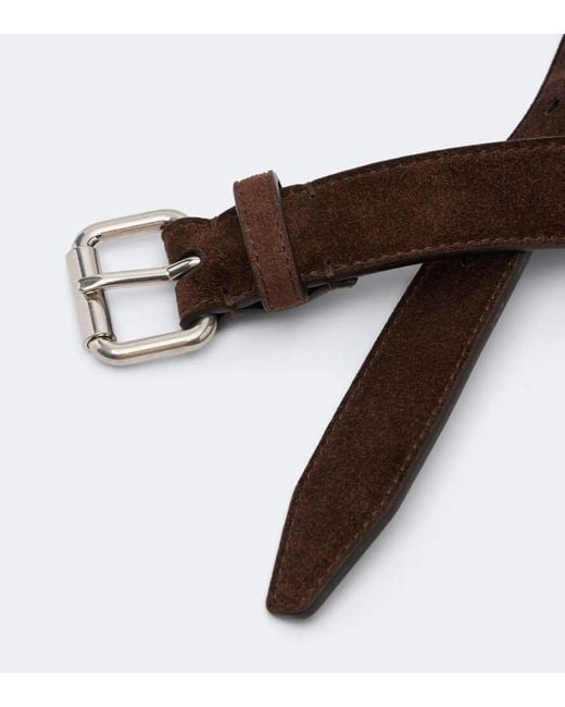 The Row Brown Geo Suede Belt