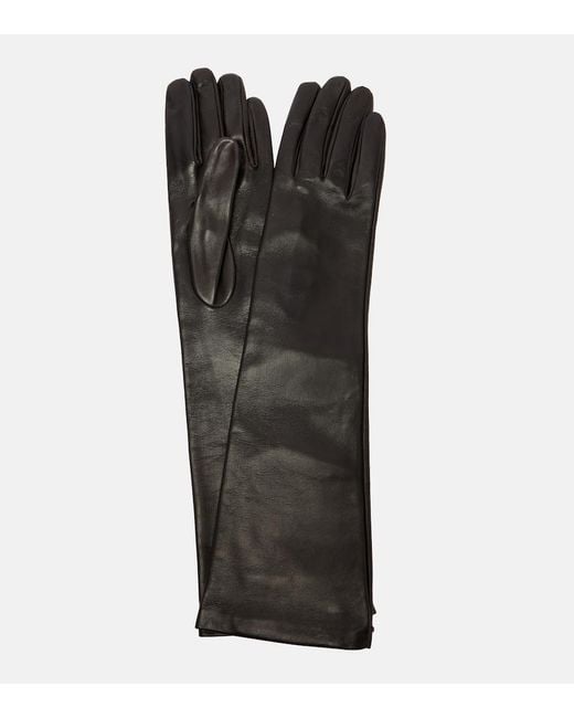 Nour Hammour Black Leather Gloves