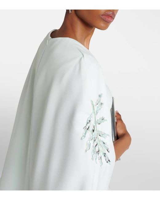 Safiyaa White Verzierte Robe Mattia Aus Crepe