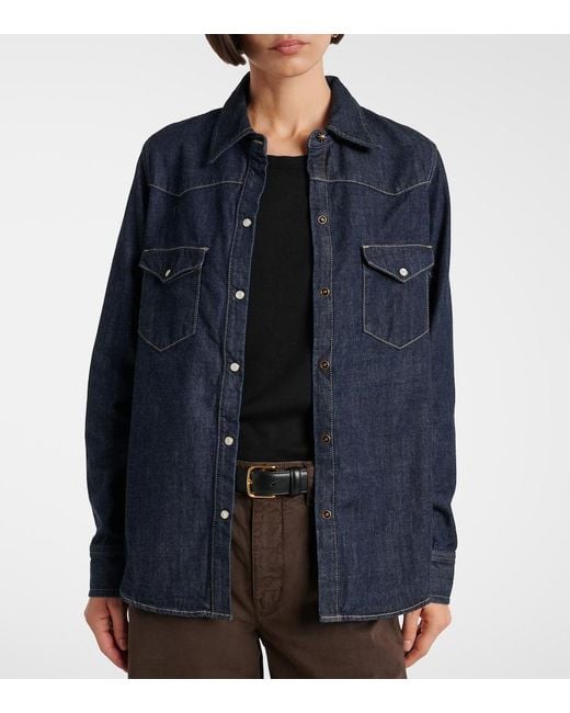 Nili Lotan Blue Travis Denim Shirt