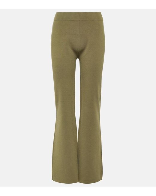 Joseph Green Stretch Silk-blend Flared Pants
