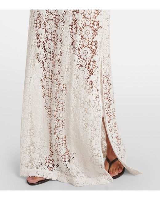 Nili Lotan White Cotton Lace Maxi Dress