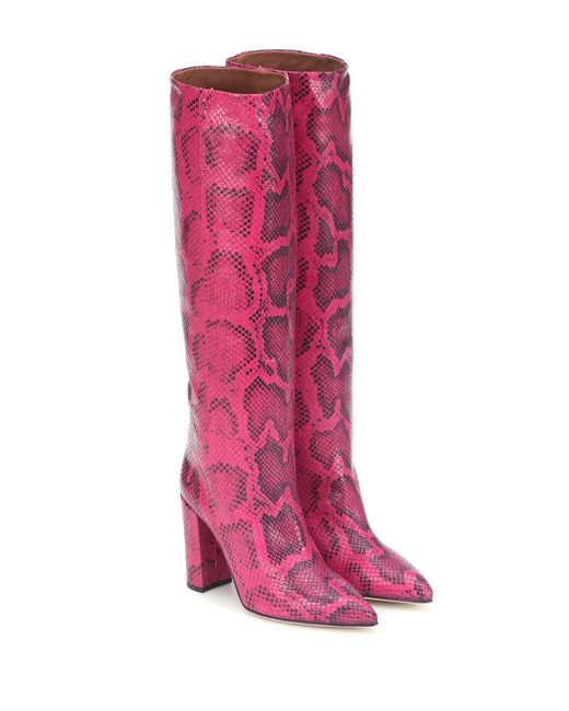 Paris Texas Snake-effect Leather Knee 