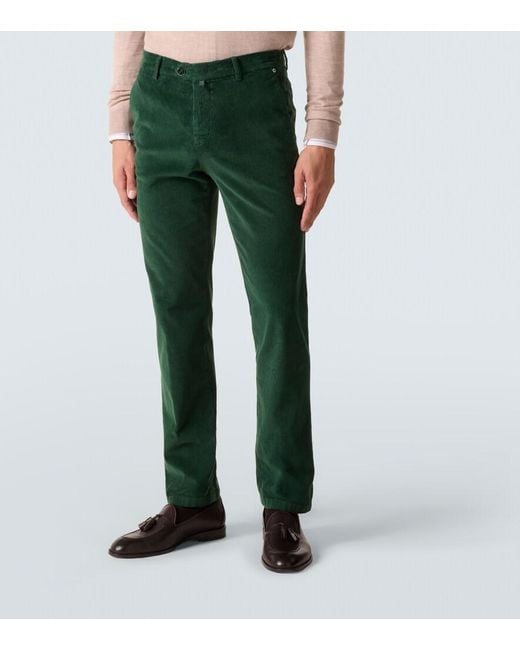 Kiton Schmale Hose Aus Cord in Green für Herren
