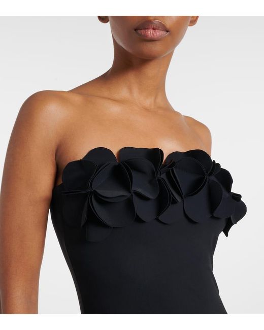 Banador Tess Con Aplique Floral Karla Colletto de color Black