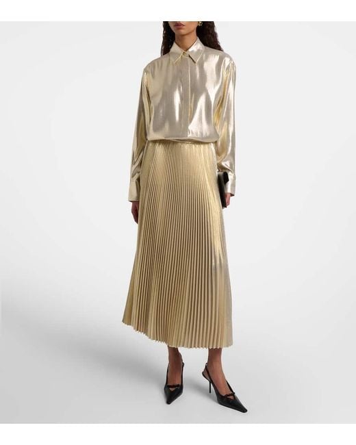 Joseph Natural Capri Silk-Blend Lame Blouse