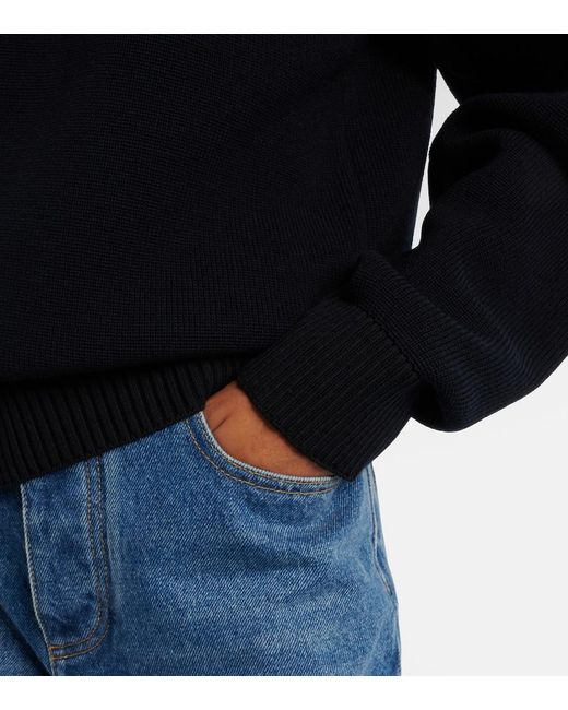 Bottega Veneta Blue Knot Wool And Cotton-Blend Sweater