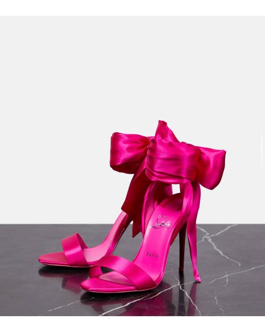 Sandales Sandale du Desert 100 en satin Christian Louboutin en coloris Pink