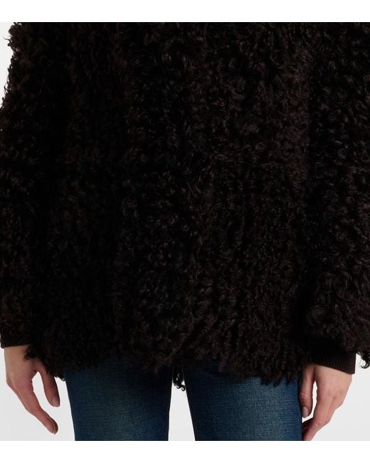 Nour Hammour Black Amara Shearling Coat