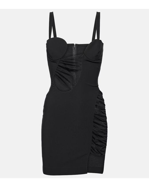Nensi Dojaka Black Cutout Jersey Minidress