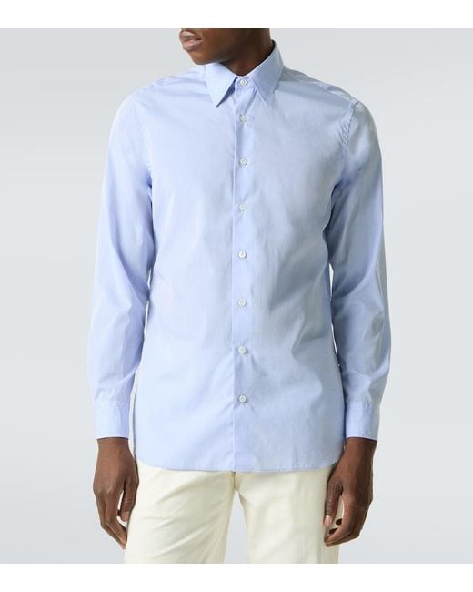 Lardini Blue Cotton Poplin Shirt for men