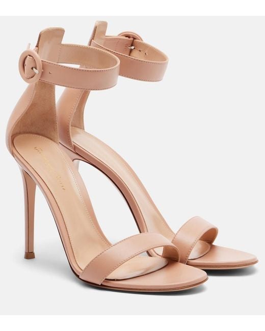 Gianvito Rossi Pink Portofino 105 Leather Sandals