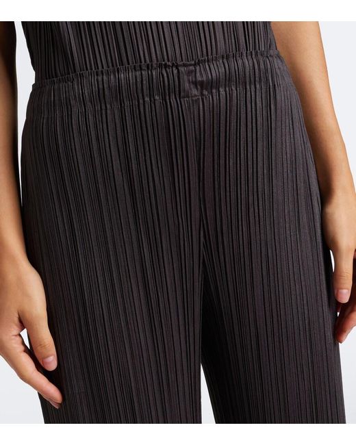 Pleats Please Issey Miyake Gray Monthly Colors: August Pleated Wide-Leg Pants