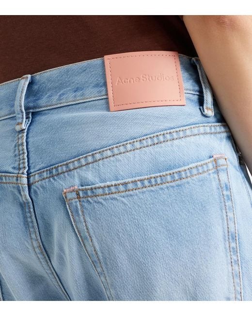 Acne Blue 2006F Distressed Wide-Leg Jeans