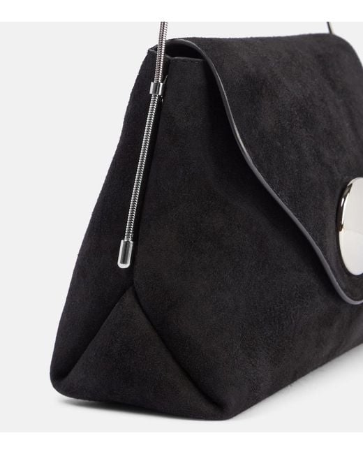 Khaite Black Bobbi Suede Shoulder Bag