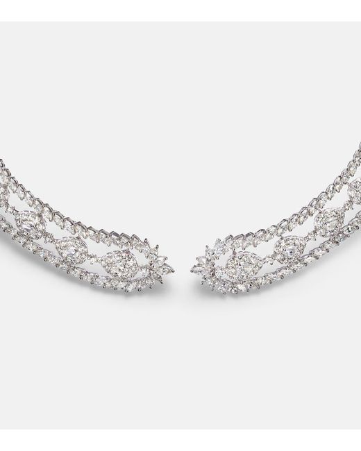 Collar Y-Couture De Oro Blanco De 18 Ct Con Diamantes YEPREM de color Metallic
