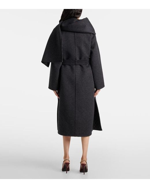 Gucci Black Gg Double-Breasted Wool Coat