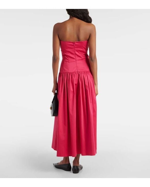 TOVE Lauryn Gathered Cotton-blend Midi Dress
