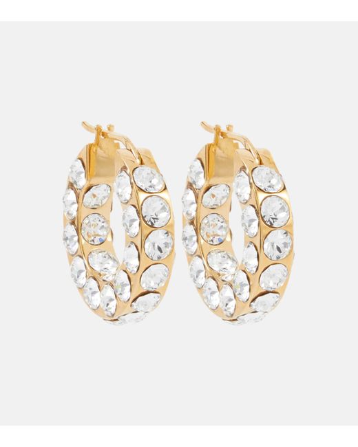 AMINA MUADDI Metallic Jah Crystal-embellished Hoop Earrings