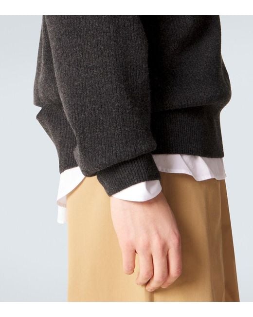 Simone Rocha Black Cutout Embellished Wool-Blend Sweater for men